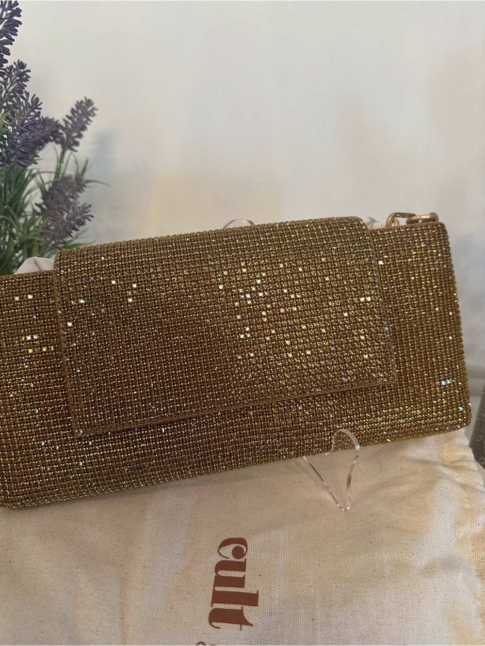 Cult Gaia Gold Crystal-Embellished Shoulder Bag - Picture 7 of 14